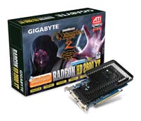  GigaByteRadeon HD 2600 XT 800 Mhz PCI-E 256 Mb 2200 Mhz 128 bit 2xDVI TV HDCP YPrPb Silent