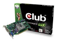  Club-3DGeForce 6600 300 Mhz PCI-E 256 Mb 600 Mhz 128 bit DVI TV YPrPb