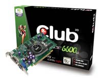  Club-3DGeForce 6600 LE 300 Mhz PCI-E 256 Mb 400 Mhz 128 bit DVI TV YPrPb