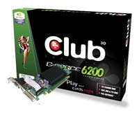  Club-3DGeForce 6200 350 Mhz PCI-E 128 Mb 533 Mhz 64 bit DVI TV
