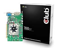  Club-3DGeForce 7600 GT 560 Mhz AGP 256 Mb 1100 Mhz 128 bit 2xDVI TV YPrPb