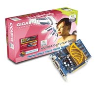  GigaByteGeForce 6600 300 Mhz PCI-E 128 Mb 400 Mhz 128 bit DVI TV YPrPb Silent Cool