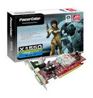  PowerColorRadeon X1550 600 Mhz PCI-E 256 Mb 800 Mhz 64 bit DVI TV YPrPb